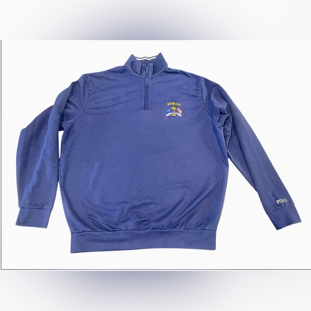 Ralph Lauren Polo Golf 1/4 Zip Men's L Navy Pullover Ryder Cup K Club RARE FIND